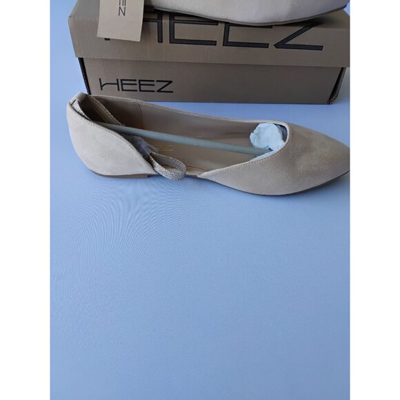 Women's Apricot Suede Flats – Comfy, Stylish, 2-in-1 Look (Slip-On) Size - Picture 2 of 8